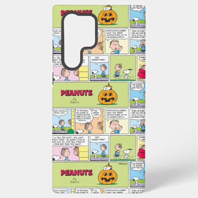 Snoopy & Linus | The Great Pumpkin News Samsung Galaxy S22 Ultra Case (Back)