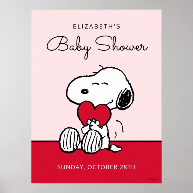 Snoopy | Little Sweetheart Baby Shower Poster (Front)
