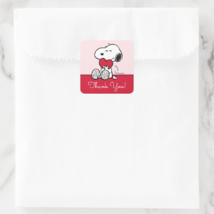 Snoopy   Little Sweetheart Baby Shower Square Sticker