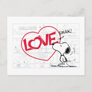 Snoopy "Love" Comic Strip Graphic Postcard