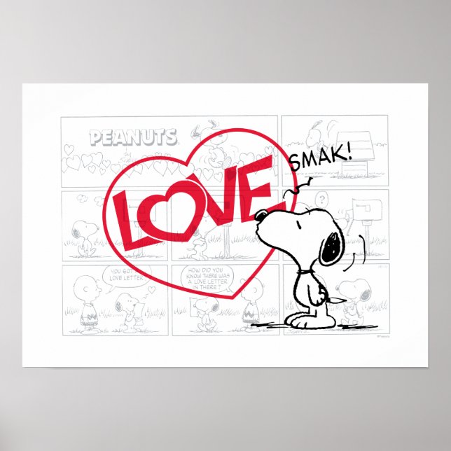 Snoopy "Love" Comic Strip Graphic Poster (Front)