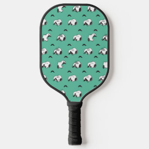 Snoopy Moustaches & Teal Pattern Pickleball Paddle