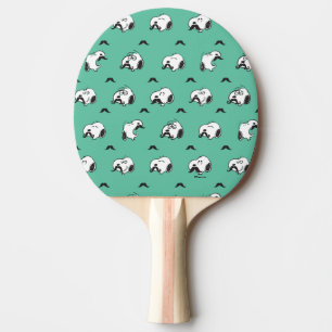 Snoopy Moustaches & Teal Pattern Ping Pong Paddle