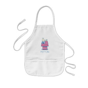 Snoopy on 4th of July Dog House   Add Your Name Kids Apron