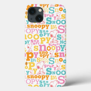 Snoopy Pastel Text Pattern iPhone 13 Case