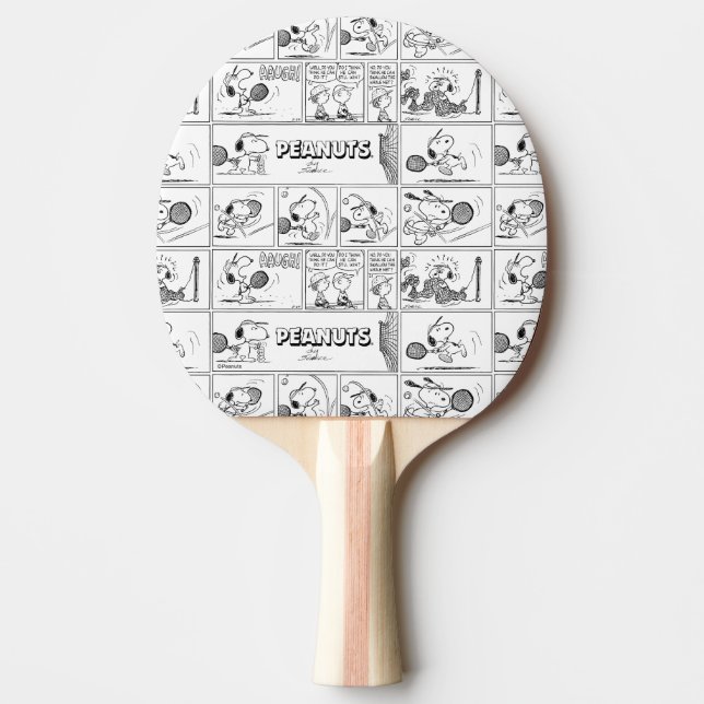 Snoopy Plays Tennis Ping Pong Paddle (Front)