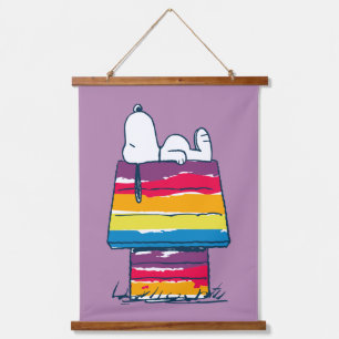 Snoopy   Rainbow Dog House Hanging Tapestry