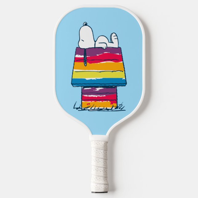 Snoopy | Rainbow Dog House Pickleball Paddle (Front)