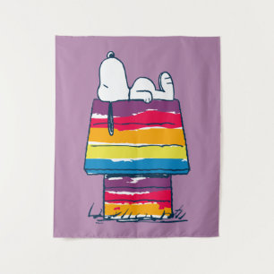 Snoopy   Rainbow Dog House Tapestry