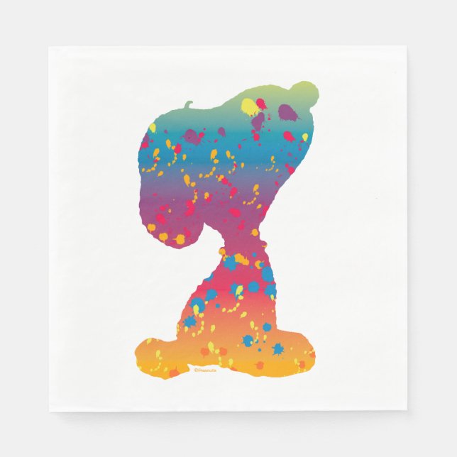 Snoopy Rainbow Graffiti Silhouette Napkin (Front)