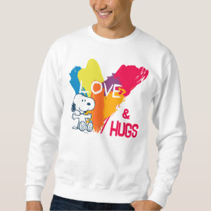 Snoopy   Rainbow Love Heart Sweatshirt