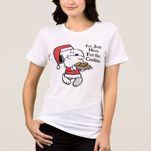 Snoopy Santa   I'm Just Here for the Cookies Tri-Blend Shirt