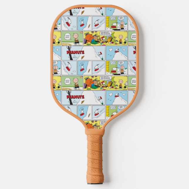 Snoopy Sled Riding Food Dish Pickleball Paddle (Front)