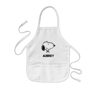 Snoopy Smile Giggle Laugh   Add Your Name Kids Apron