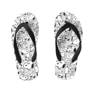 Snoopy Smile Giggle Laugh Pattern Kid's Jandals