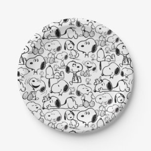 Snoopy Smile Giggle Laugh Pattern Paper Plate