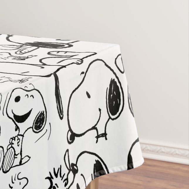 Snoopy Smile Giggle Laugh Pattern Tablecloth (In Situ)