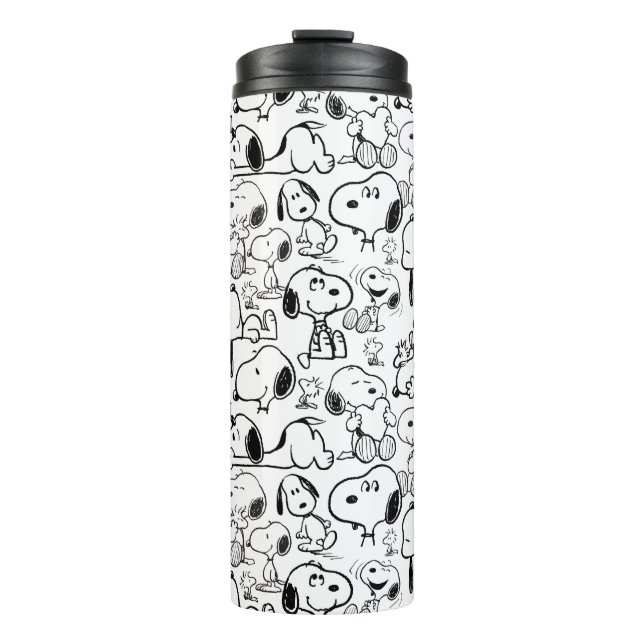 Snoopy Smile Giggle Laugh Pattern Thermal Tumbler (Front)