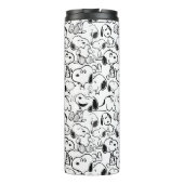 Snoopy Smile Giggle Laugh Pattern Thermal Tumbler (Back)