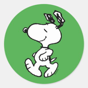 Snoopy So Sweet Flower Pattern Classic Round Sticker