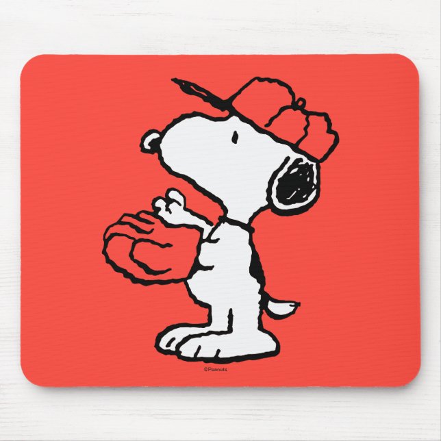 Snoopy Varsity Sports Baseball Mouse Pad (Front)