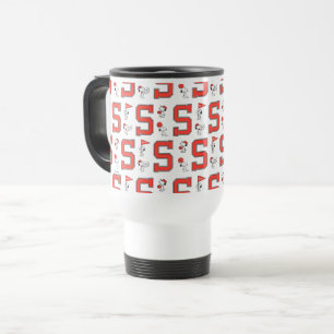 Snoopy Varsity Sports Pattern Travel Mug