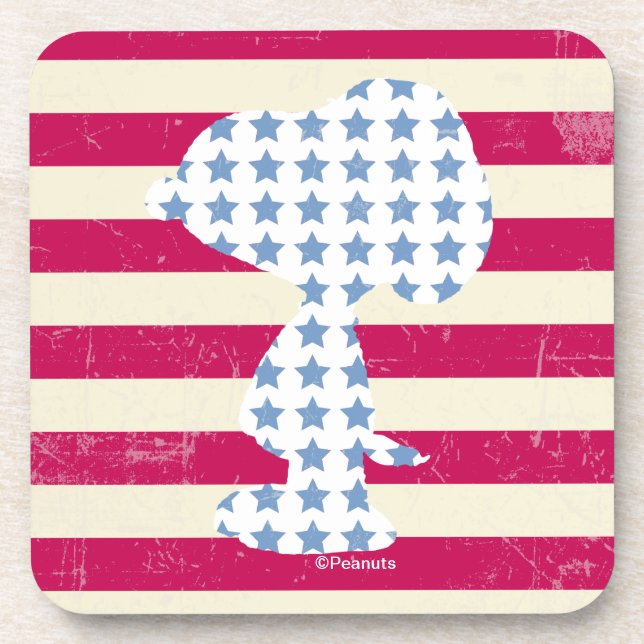 Snoopy Vintage Stars & Stripes Coaster (Front)