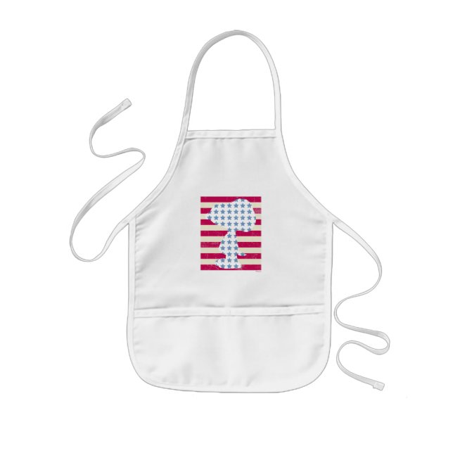 Snoopy Vintage Stars & Stripes Kids Apron (Front)