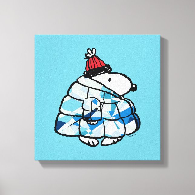 Snoopy Winter Gem Puffer Jacket Canvas Print (Front)