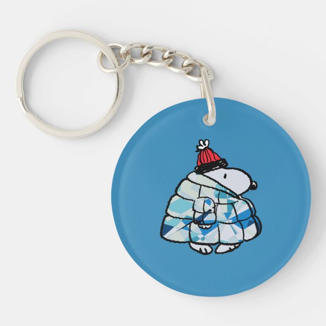 Snoopy Winter in Puffer Coat Keychain (Front)