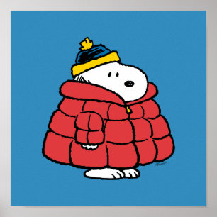 Snoopy Winter in Puffer Coat Poster