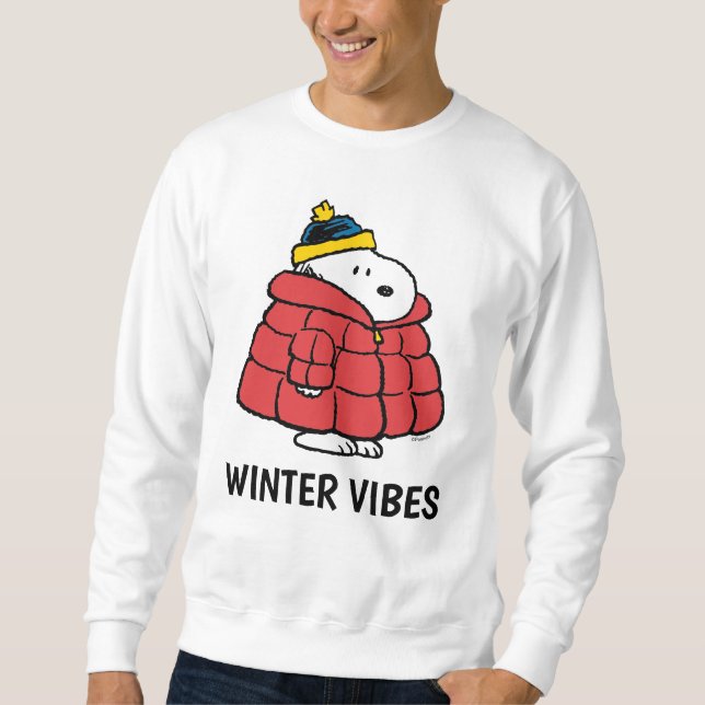 Snoopy Winter in Puffer Coat Sweatshirt (Front)