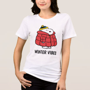 Snoopy Winter in Puffer Coat Tri-Blend Shirt