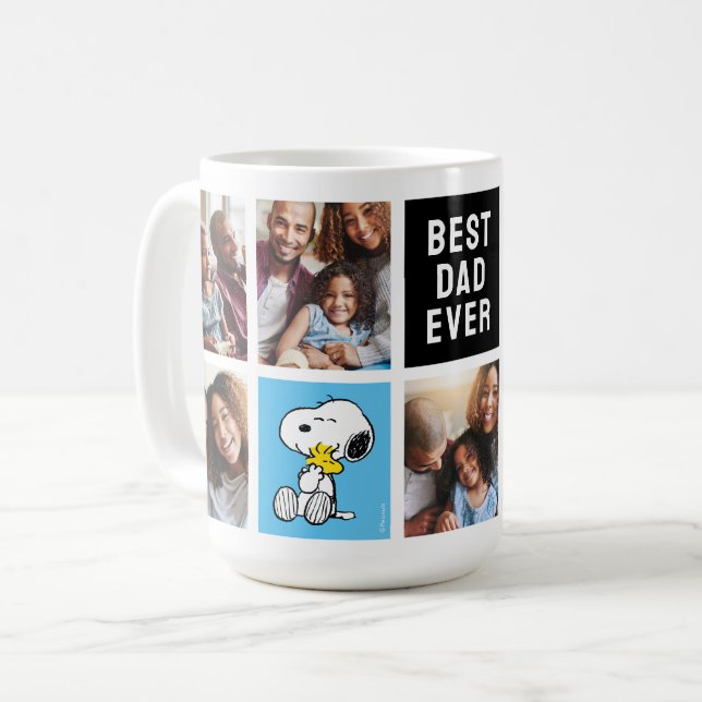 Snoopy & Woodstock | Best Dad Ever Collage Coffee Mug (Front Left)