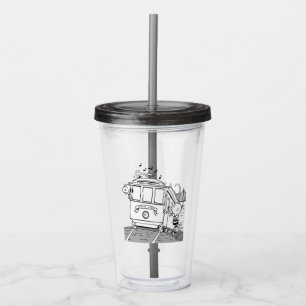 Snoopy, Woodstock, & Charlie Brown on a Trolley Acrylic Tumbler