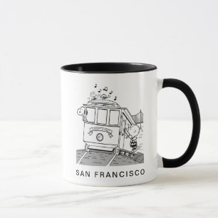 Snoopy, Woodstock, & Charlie Brown on a Trolley Mug