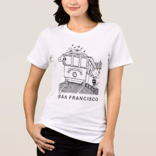 Snoopy, Woodstock, & Charlie Brown on a Trolley Tri-Blend Shirt