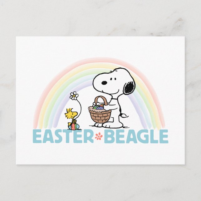 Snoopy & Woodstock - Easter Beagle Postcard (Front)