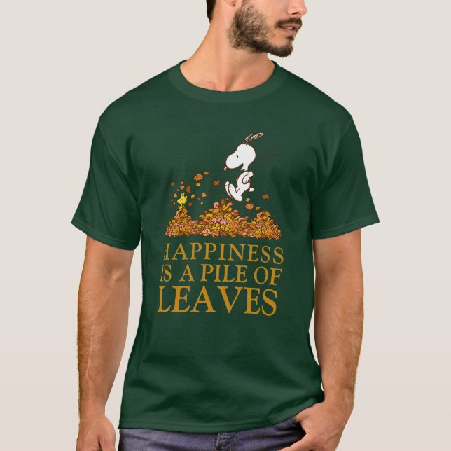 Snoopy & Woodstock Fall Leaves T-Shirt (Front)
