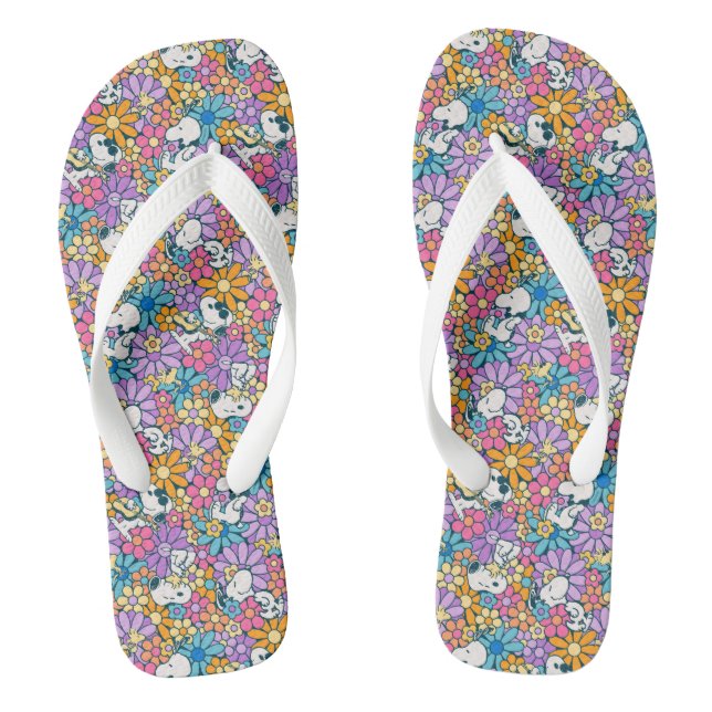 Snoopy & Woodstock Flower Pattern Jandals (Footbed)