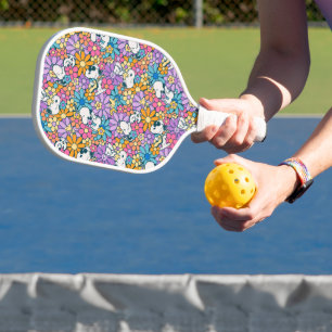 Snoopy & Woodstock Flower Pattern Pickleball Paddle