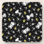 Snoopy & Woodstock Fun & Flowers Coaster<br><div class="desc">Take a look at this super cute design featuring Snoopy & Woodstock stopping to smell the flowers.</div>