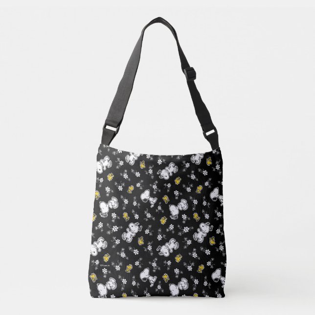 Snoopy & Woodstock Fun & Flowers Crossbody Bag (Front)