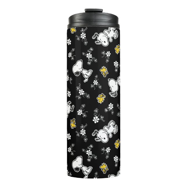Snoopy & Woodstock Fun & Flowers Thermal Tumbler (Front)