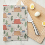 Snoopy & Woodstock Go Camping Pattern Tea Towel<br><div class="desc">Take a look at this super cute design featuring Snoopy & Woodstock camping out.</div>