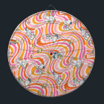 Snoopy & Woodstock Groovy Vibes Orange Pattern Dartboard<br><div class="desc">Check out this groovy Peanuts pattern featuring Snoopy and Woodstock.</div>