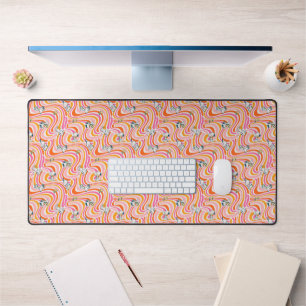 Snoopy & Woodstock Groovy Vibes Orange Pattern Desk Mat