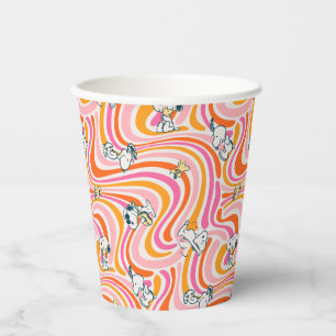Snoopy & Woodstock Groovy Vibes Orange Pattern Paper Cups