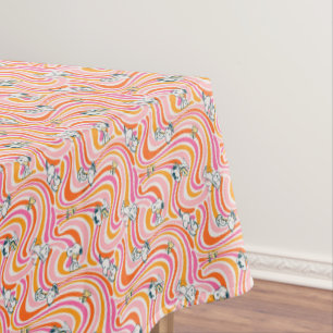 Snoopy & Woodstock Groovy Vibes Orange Pattern Tablecloth