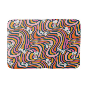 Snoopy & Woodstock Groovy Vibes Purple Pattern Bath Mat
